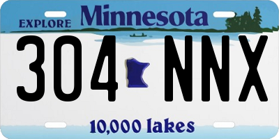 MN license plate 304NNX