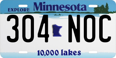 MN license plate 304NOC