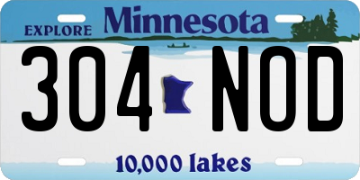 MN license plate 304NOD