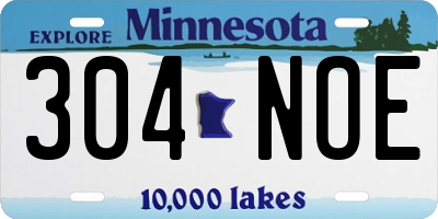 MN license plate 304NOE