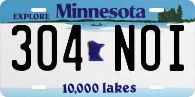 MN license plate 304NOI