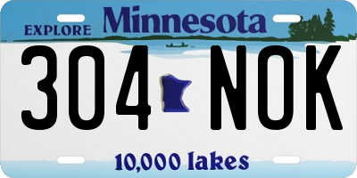 MN license plate 304NOK