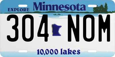MN license plate 304NOM