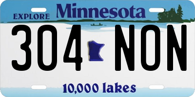 MN license plate 304NON