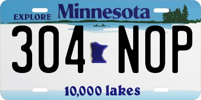 MN license plate 304NOP