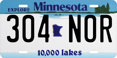 MN license plate 304NOR
