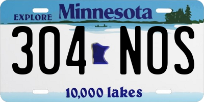 MN license plate 304NOS