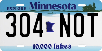 MN license plate 304NOT