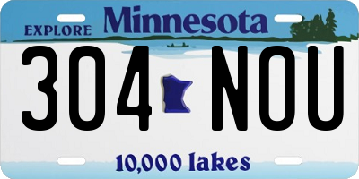 MN license plate 304NOU