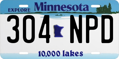 MN license plate 304NPD