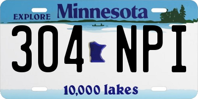 MN license plate 304NPI