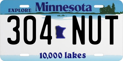 MN license plate 304NUT