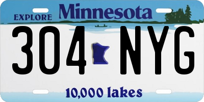 MN license plate 304NYG