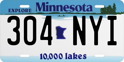 MN license plate 304NYI