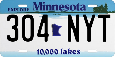 MN license plate 304NYT