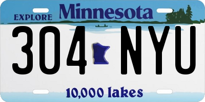 MN license plate 304NYU