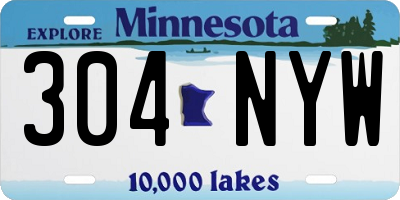 MN license plate 304NYW