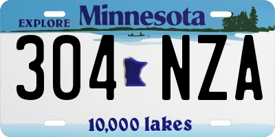 MN license plate 304NZA