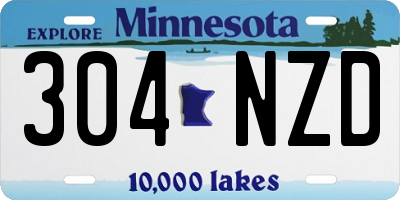 MN license plate 304NZD
