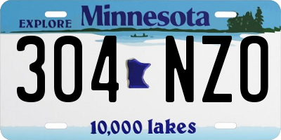 MN license plate 304NZO