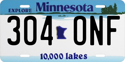 MN license plate 304ONF
