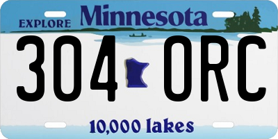 MN license plate 304ORC