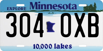 MN license plate 304OXB