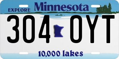 MN license plate 304OYT