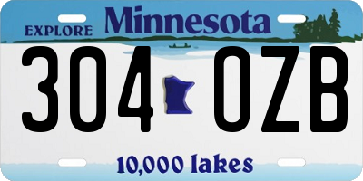MN license plate 304OZB