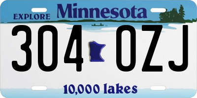 MN license plate 304OZJ