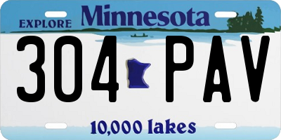 MN license plate 304PAV