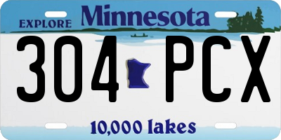 MN license plate 304PCX