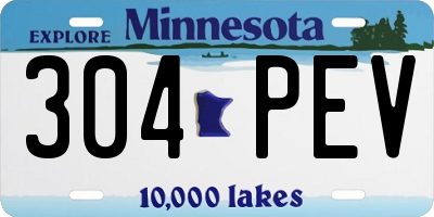 MN license plate 304PEV