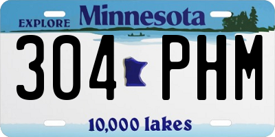 MN license plate 304PHM