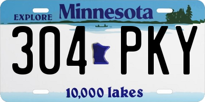 MN license plate 304PKY