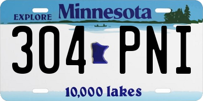 MN license plate 304PNI