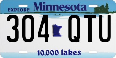 MN license plate 304QTU