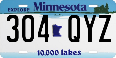 MN license plate 304QYZ