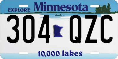MN license plate 304QZC