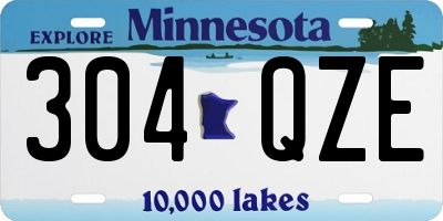 MN license plate 304QZE