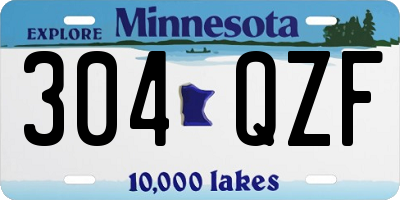 MN license plate 304QZF