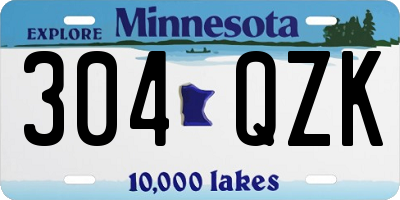 MN license plate 304QZK