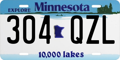 MN license plate 304QZL