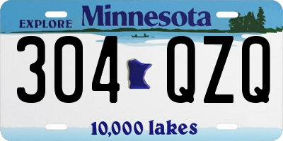MN license plate 304QZQ