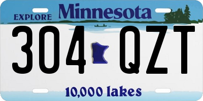 MN license plate 304QZT