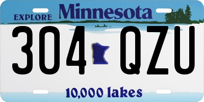 MN license plate 304QZU