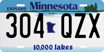 MN license plate 304QZX