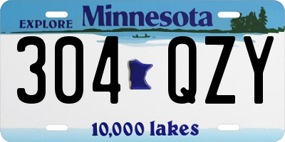 MN license plate 304QZY