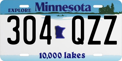 MN license plate 304QZZ
