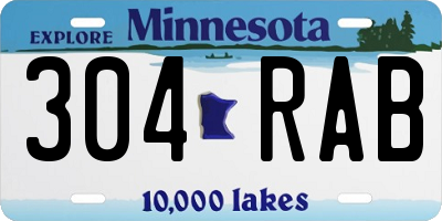 MN license plate 304RAB